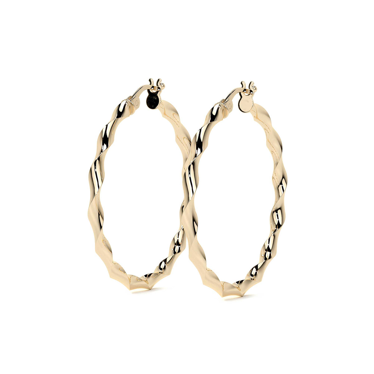 14k Italian Gold Twisted Hoop Earring