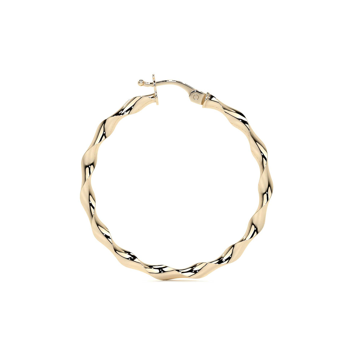 14k Italian Gold Twisted Hoop Earring