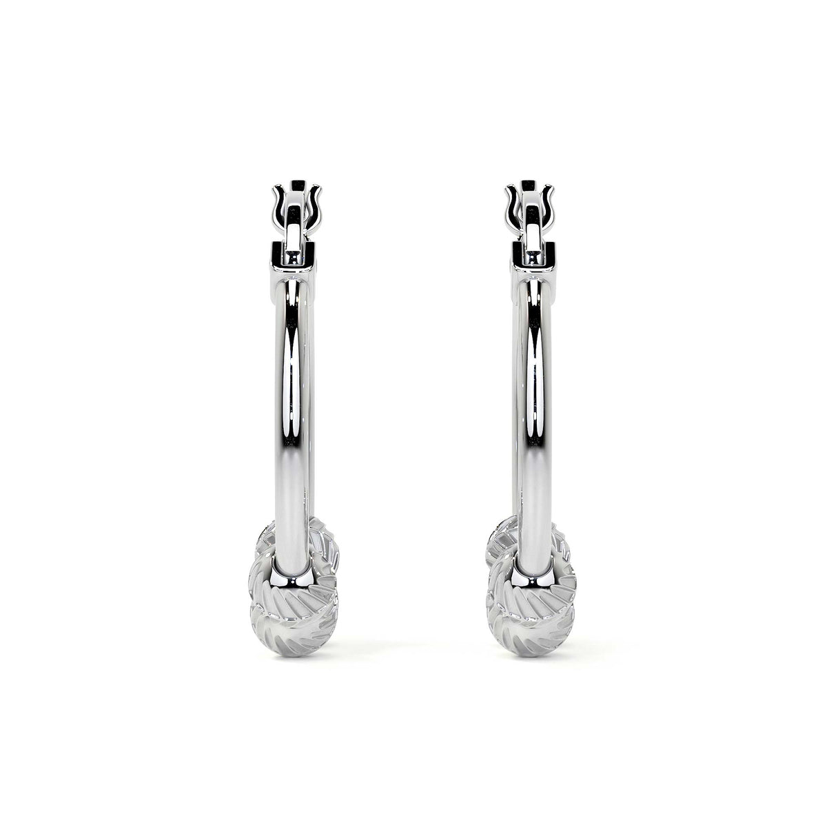 925 Sterling Silver Stud Earrings For Women With Diamond Cut Ball