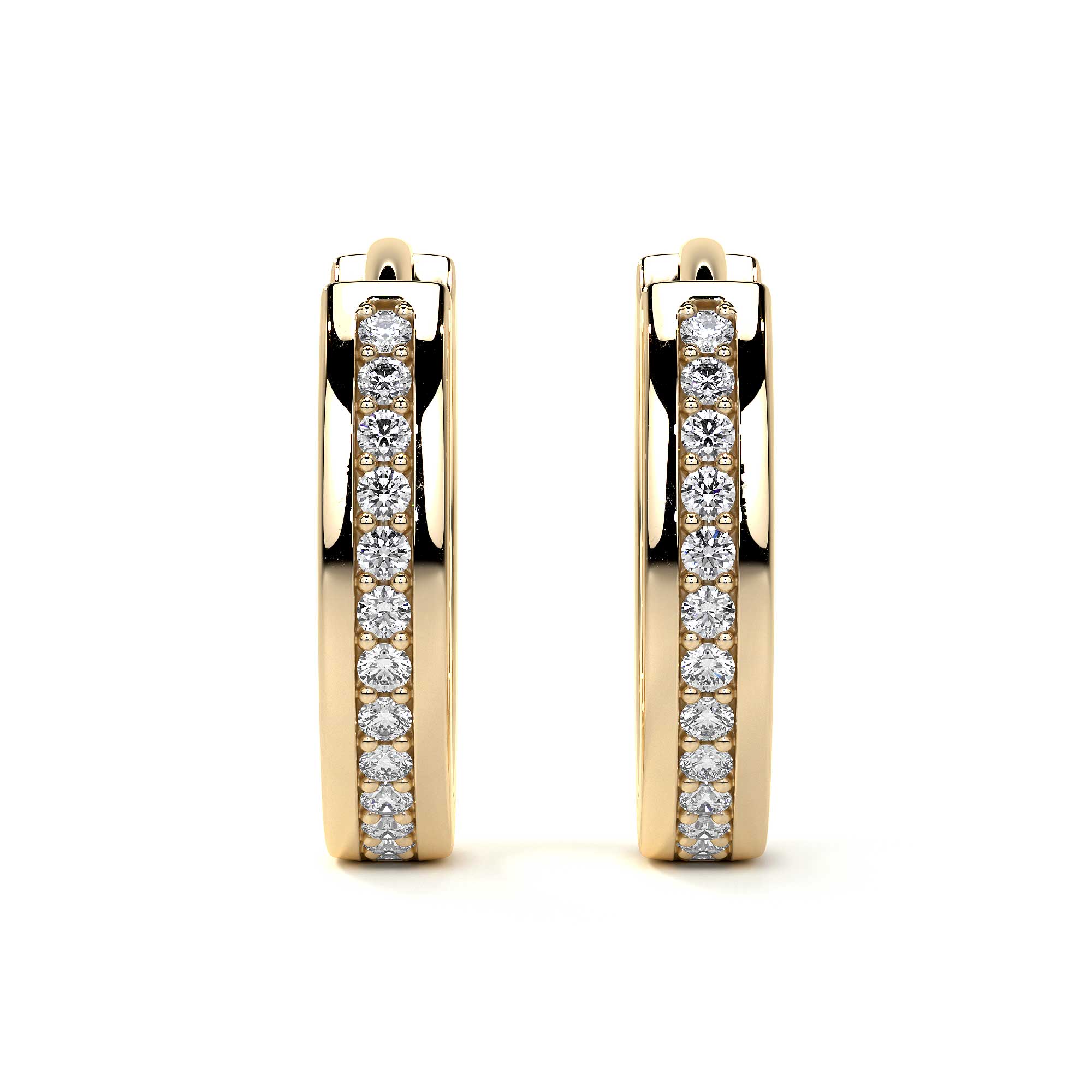 10k Gold Huggie Earrings with Zirconia