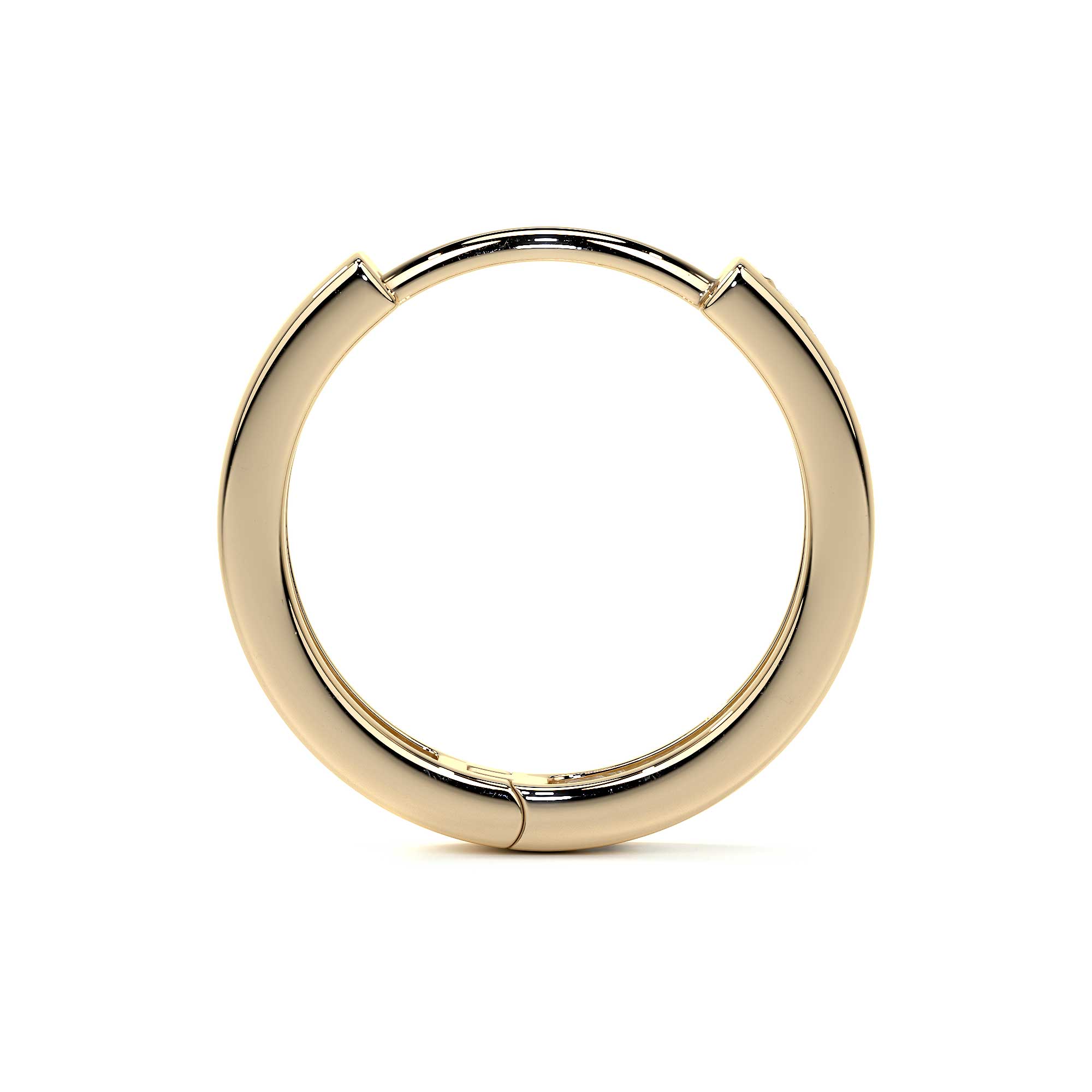 10k Gold Huggie Earrings with Zirconia