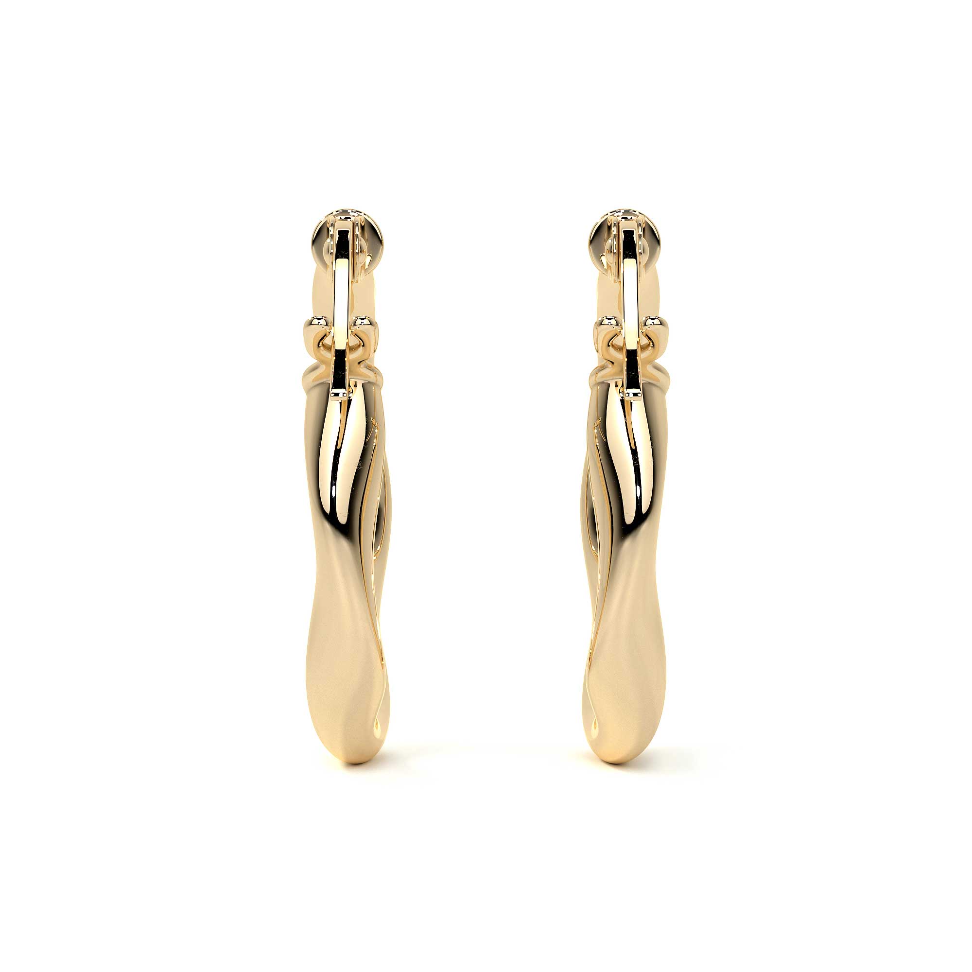 14k Italian Gold Twisted Hoop Earring