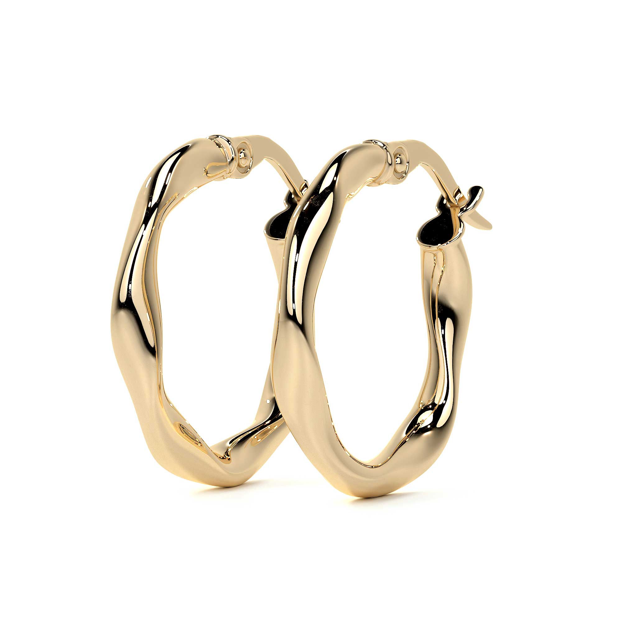 14k Italian Gold Twisted Hoop Earring