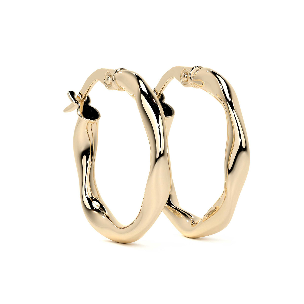 14k Italian Gold Twisted Hoop Earring