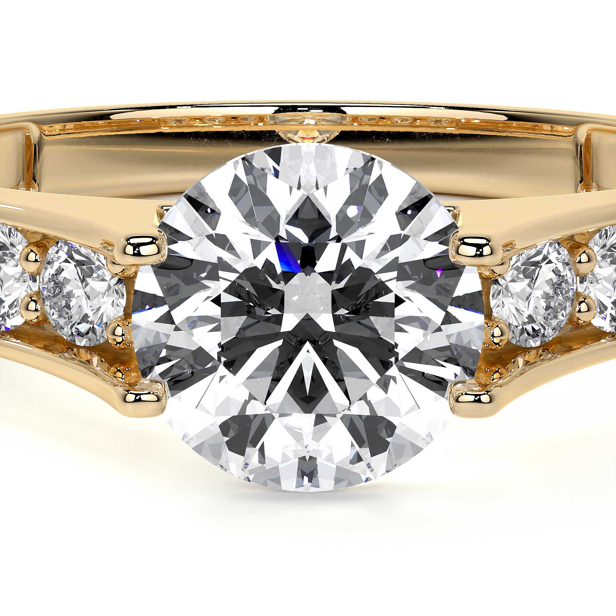 10k Gold Engagement Ring with Zirconia Stones
