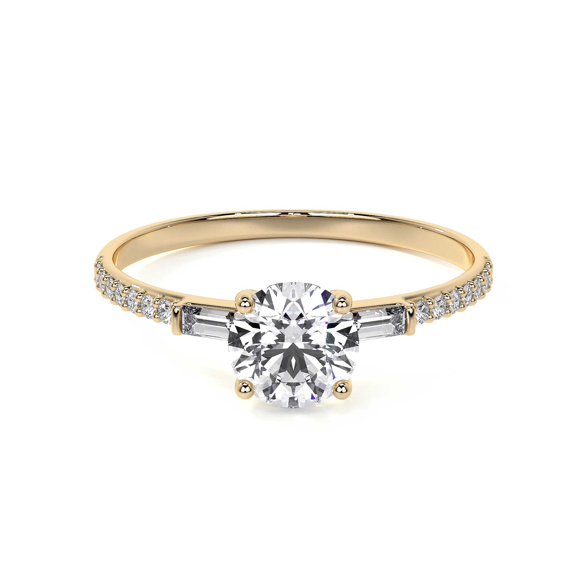 10k Gold Engagement Ring with Zirconia Stone