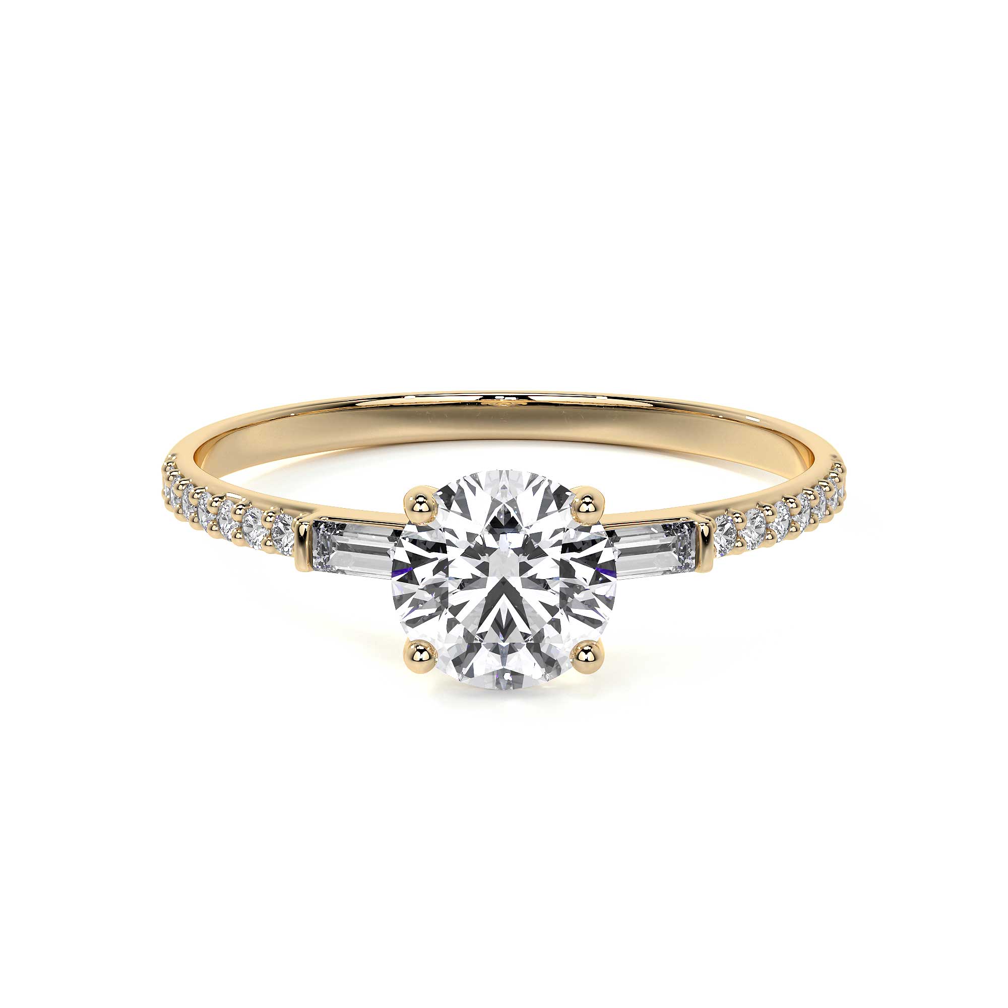 10k Gold Engagement Ring with Zirconia Stone