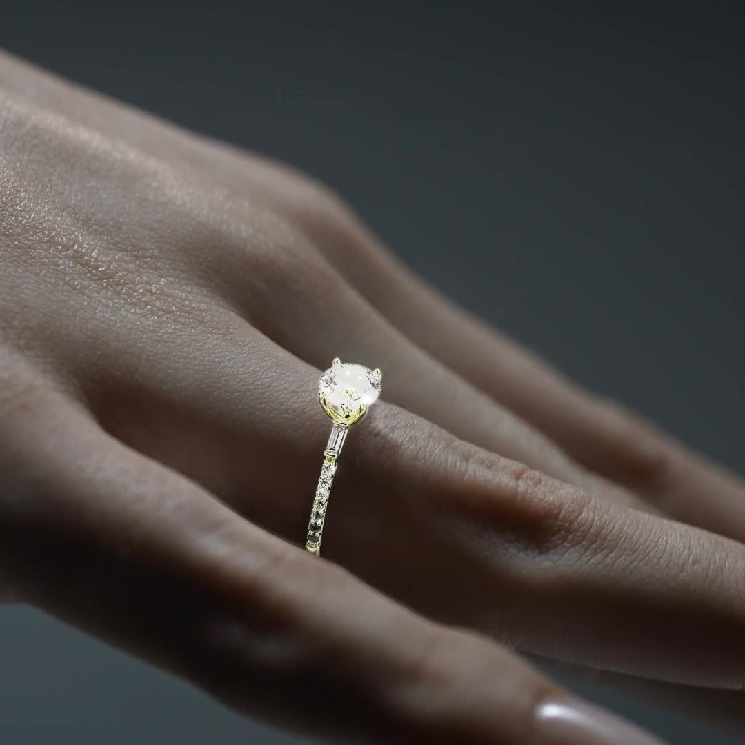 10k Gold Engagement Ring with Zirconia Stone