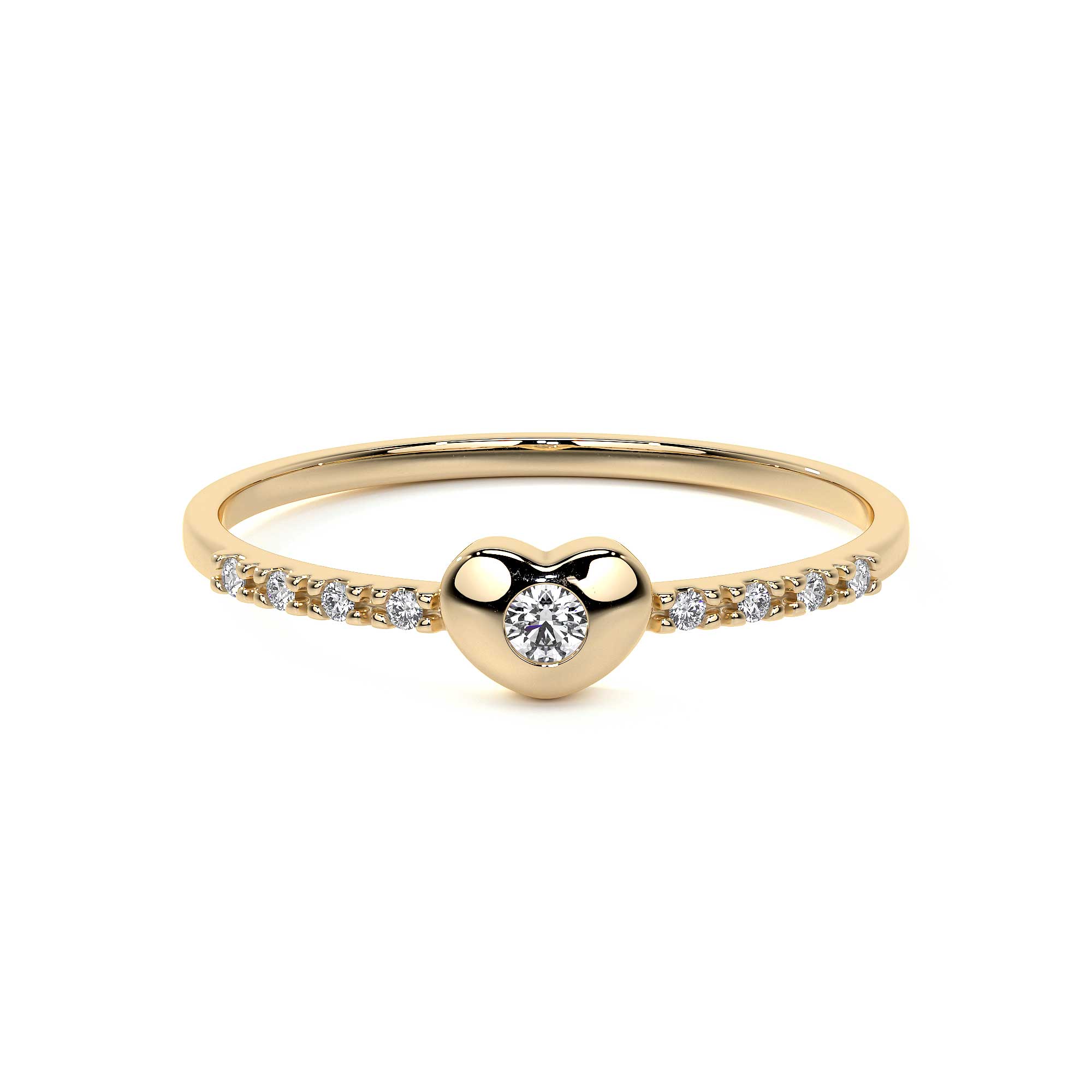 Women's 14k Gold Heart Diamond Ring