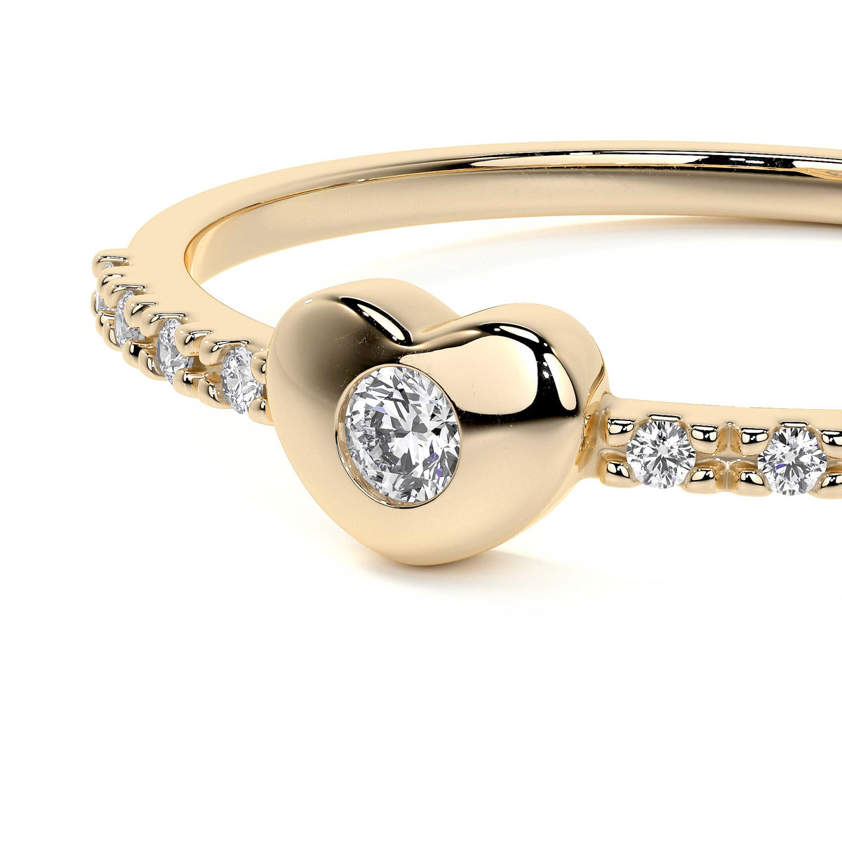 Women's 14k Gold Heart Diamond Ring