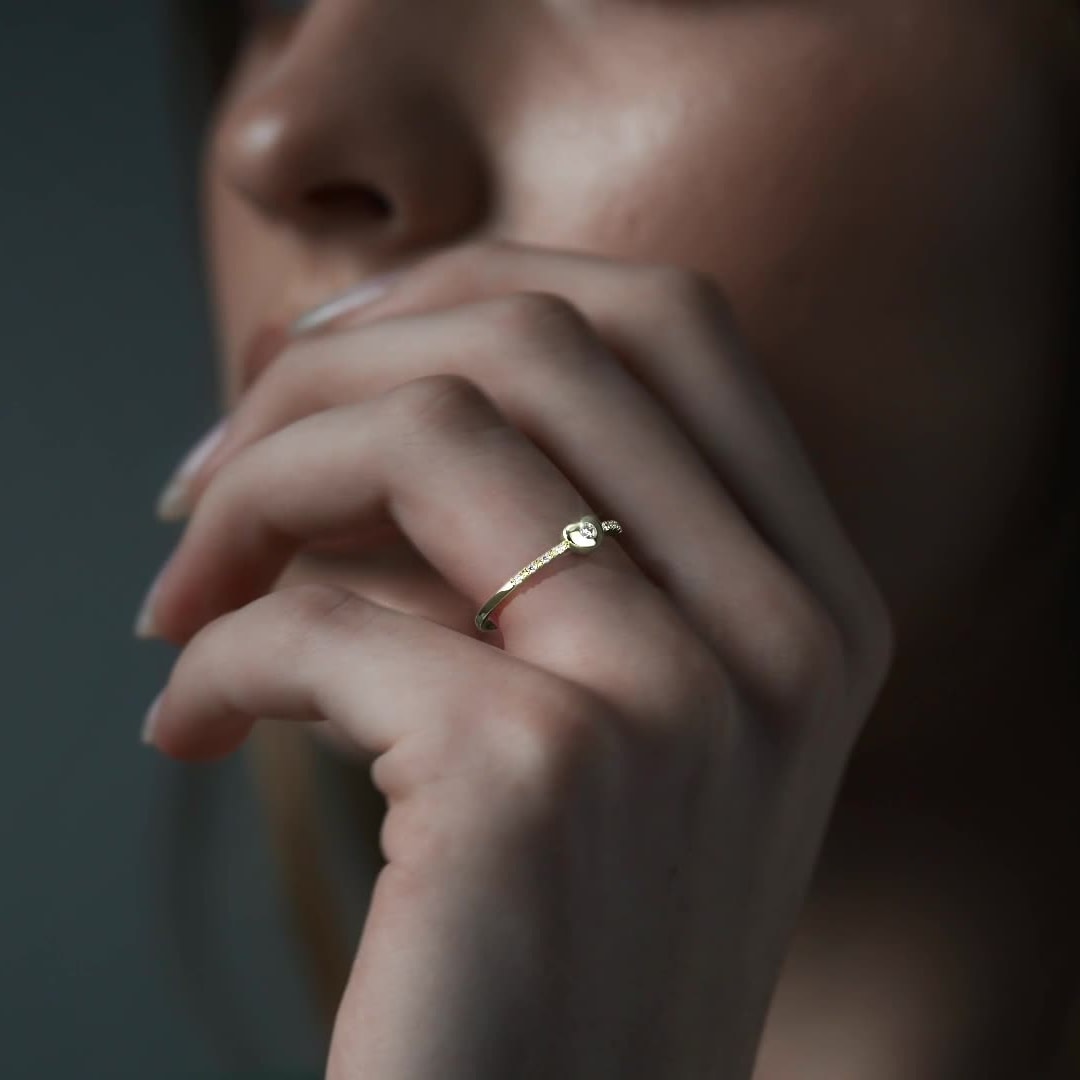 Women's 14k Gold Heart Diamond Ring