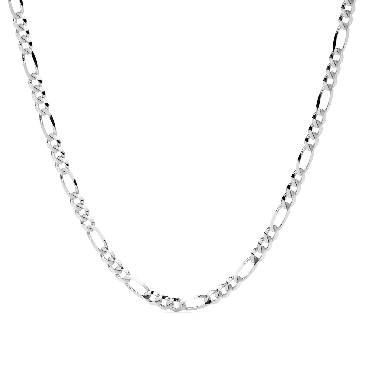 925 Sterling Silver 3x1 Figaro Chain, 4.1mm Gauge in 5 Colors