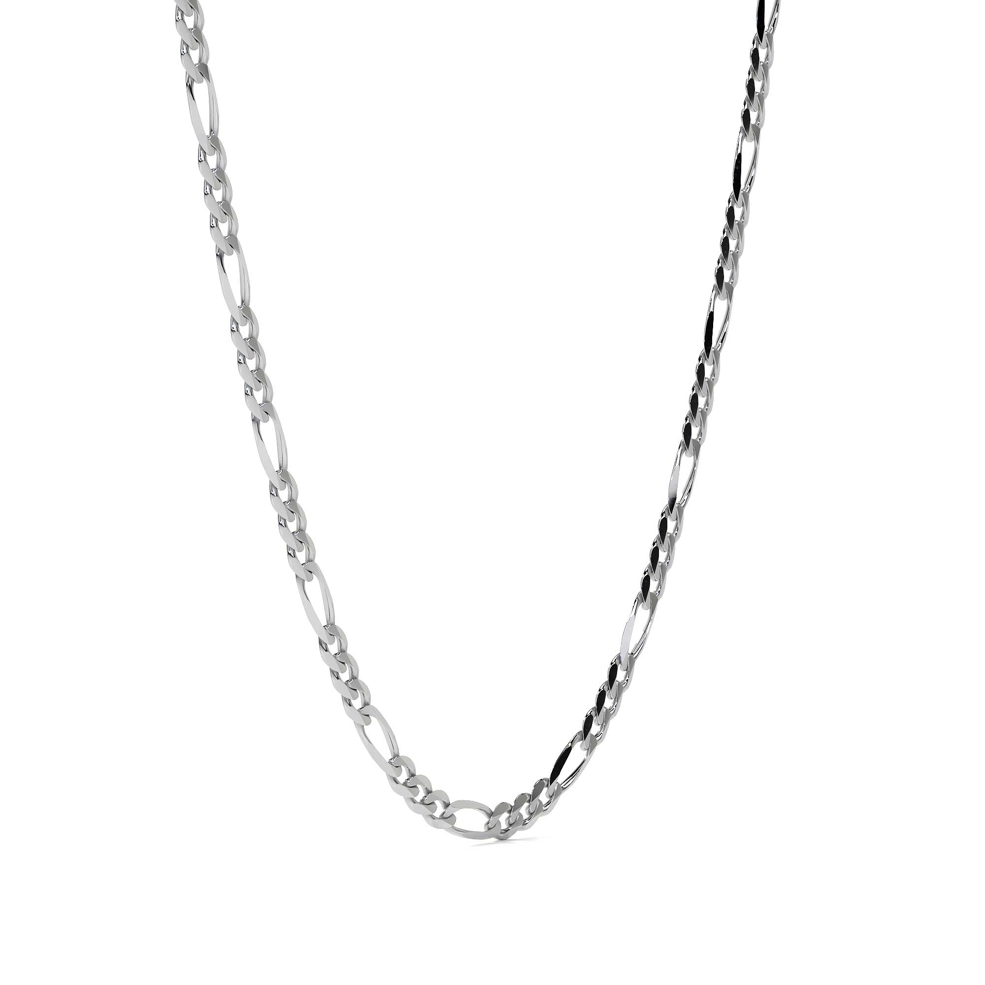 925 Sterling Silver 3x1 Figaro Chain, 4.1mm Gauge in 5 Colors