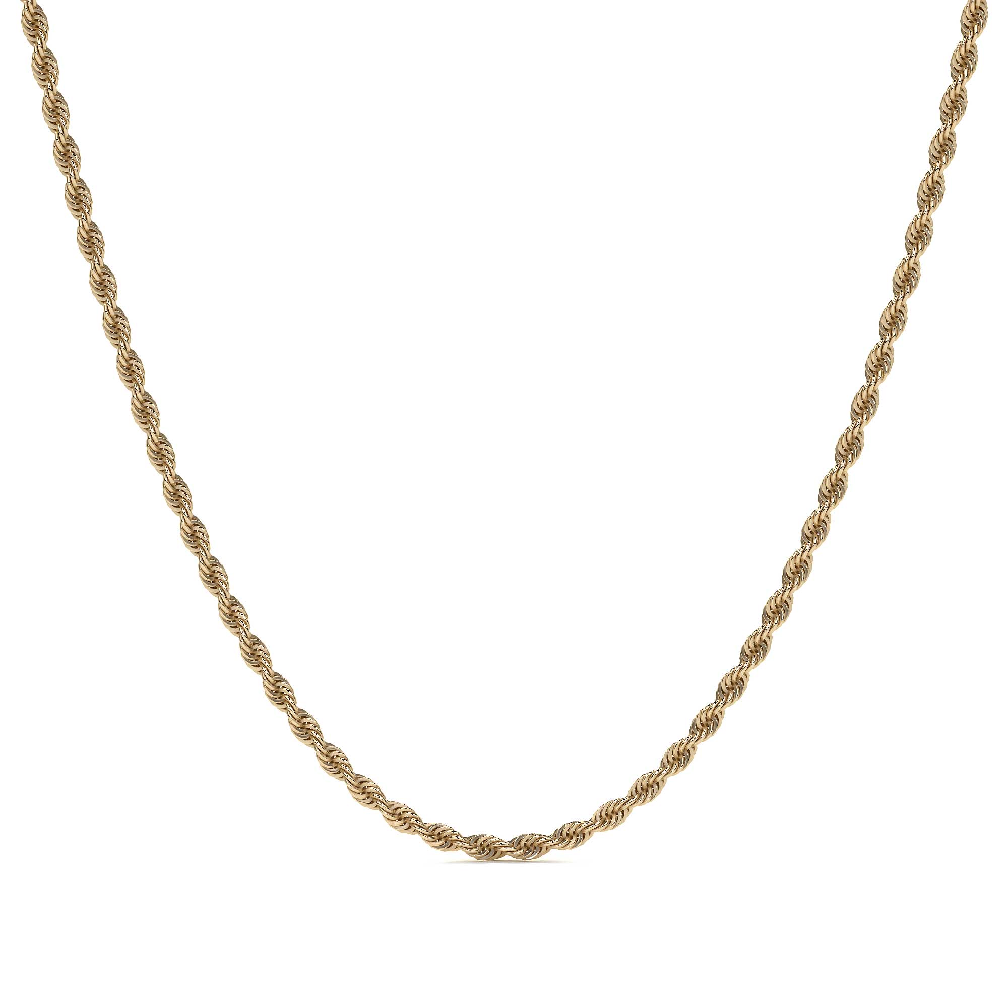 10k Italian Gold Hollow Torsal Chain, 3.8mm Gauge, 60cm