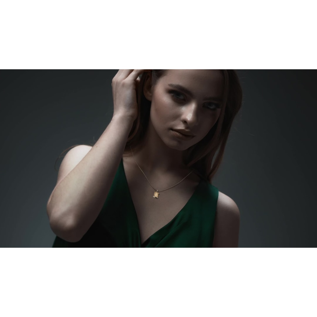 10K Gold Italian Virgin Mary Medal Necklace