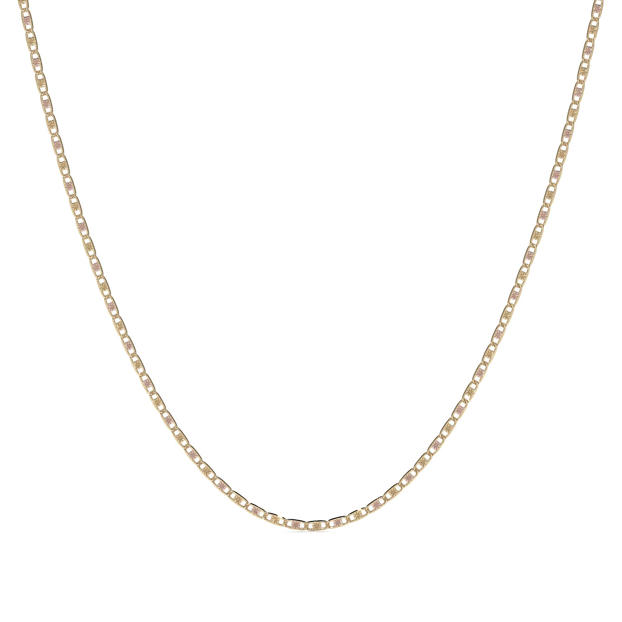 14K Gold Valentino Chain 45cm | Italian Gold Necklace with Spring Ring Clasp | Fine Jewelry