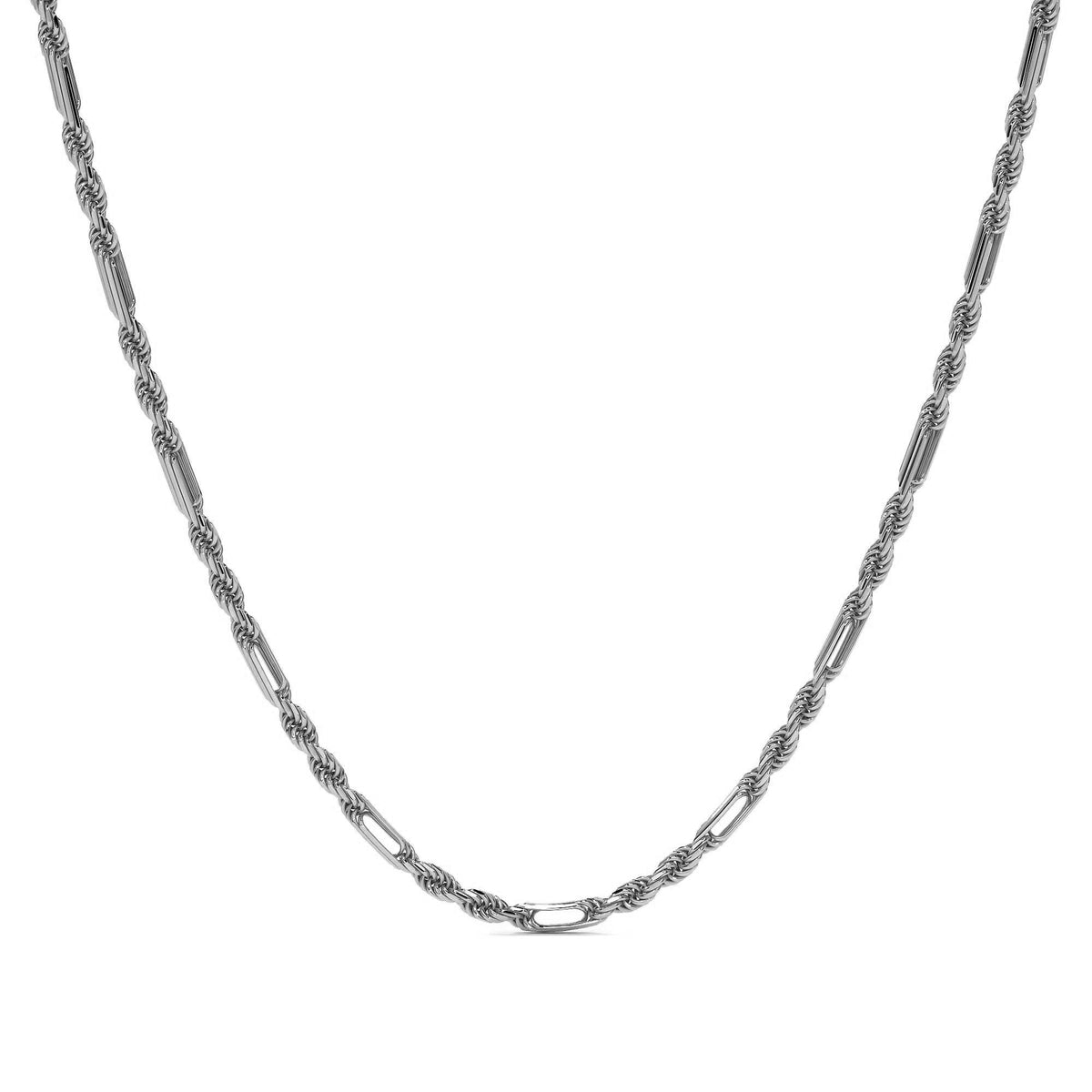 925 Sterling Silver Torsal Figaro 3x1 Chain, 7.5mm Gauge