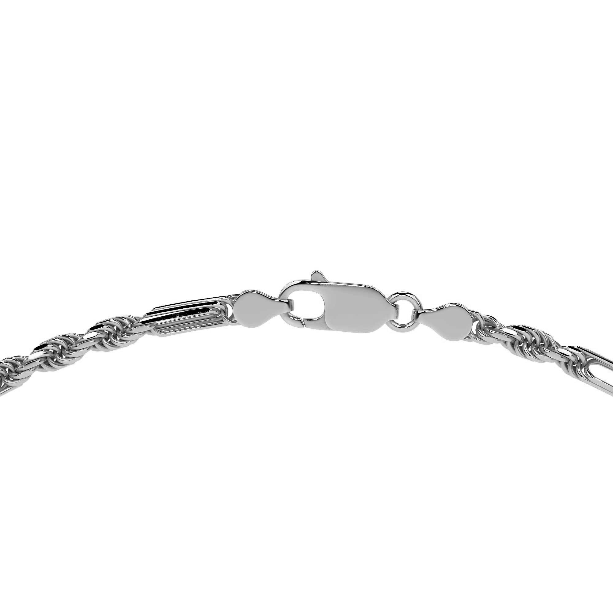 Sterling Silver 925 Figaro Torsal Chain 3x1 50cm 5.6mm Gauge