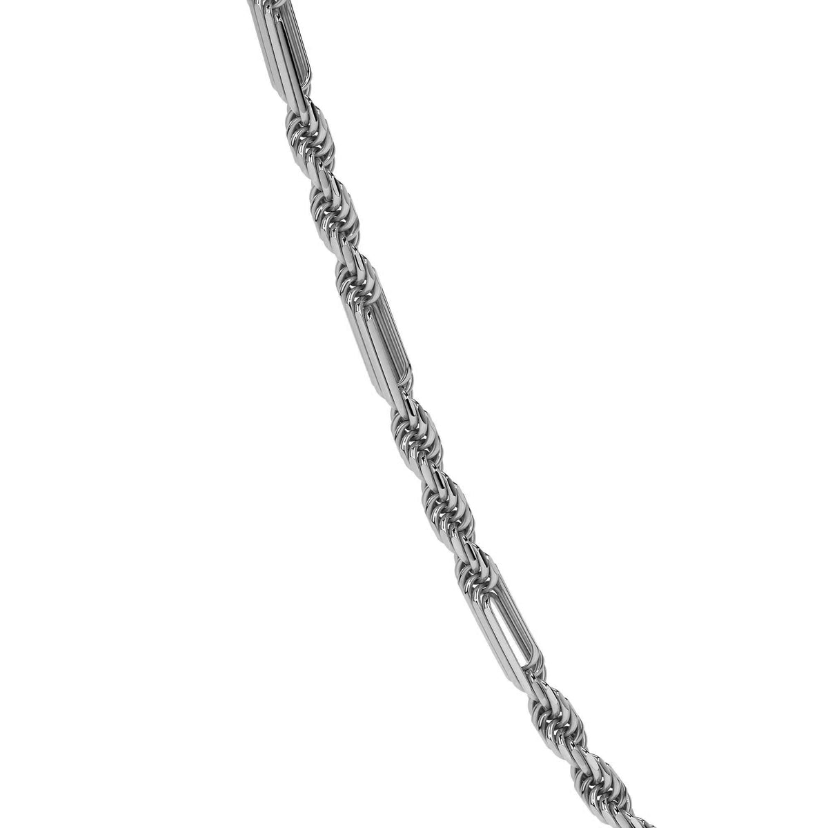 925 Sterling Silver Torsal Figaro 3x1 Chain, 7.5mm Gauge