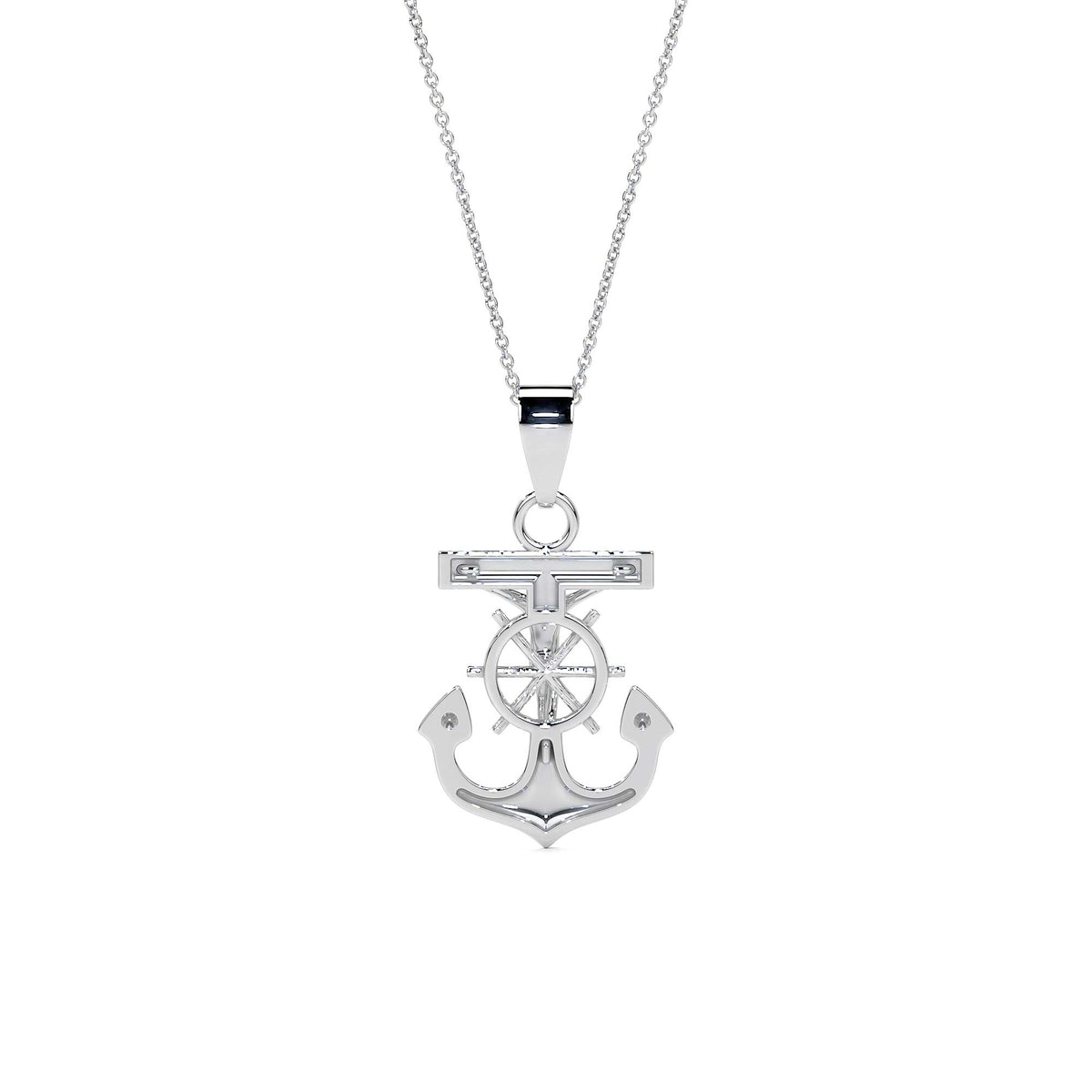 925 Sterling Silver Anchor-Shaped Cross Pendant
