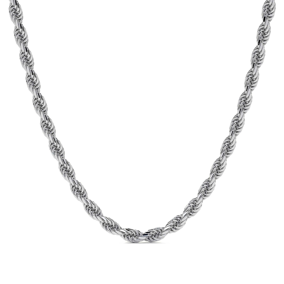 925 Sterling Silver Rope Chain 55 cm 4.5 mm Gauge
