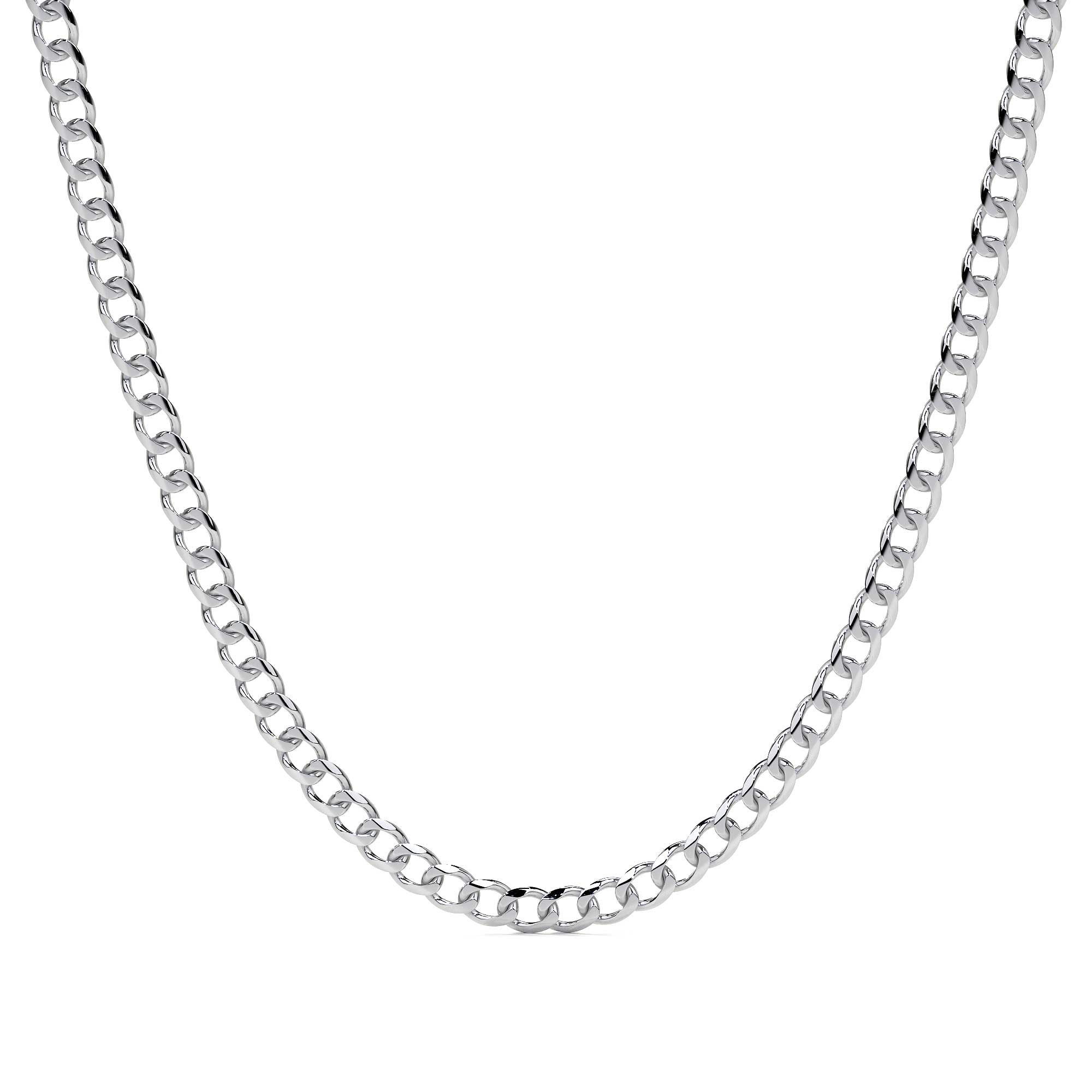 925 Sterling Silver Curb Chain, 3.2mm Gauge, in 5 Colors