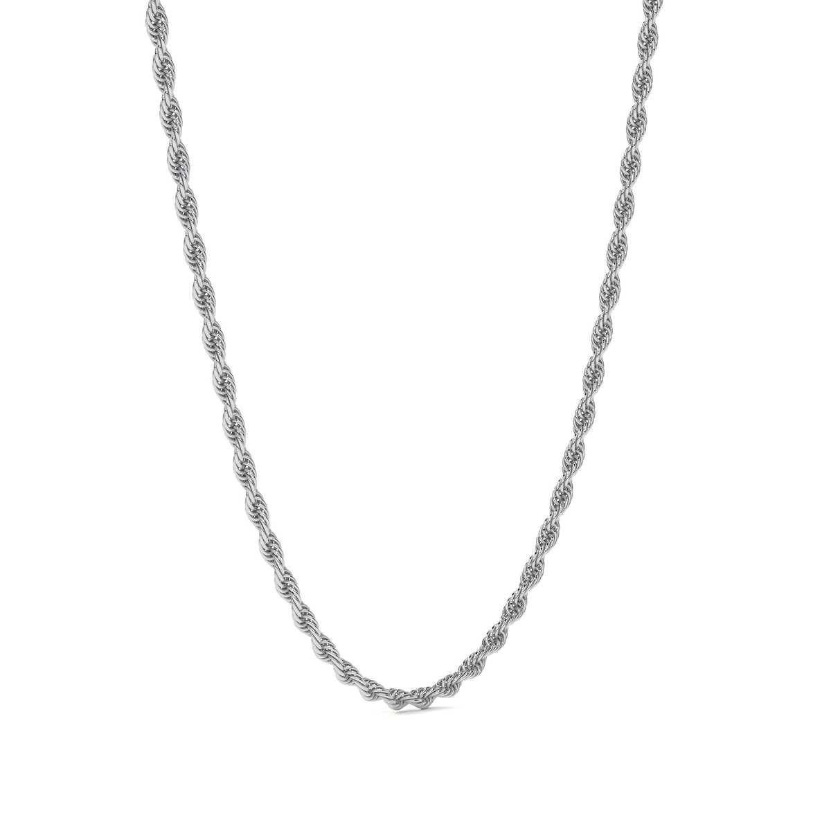 925 Sterling Silver Diamond-Cut Torsal Chain, 55cm, 2mm