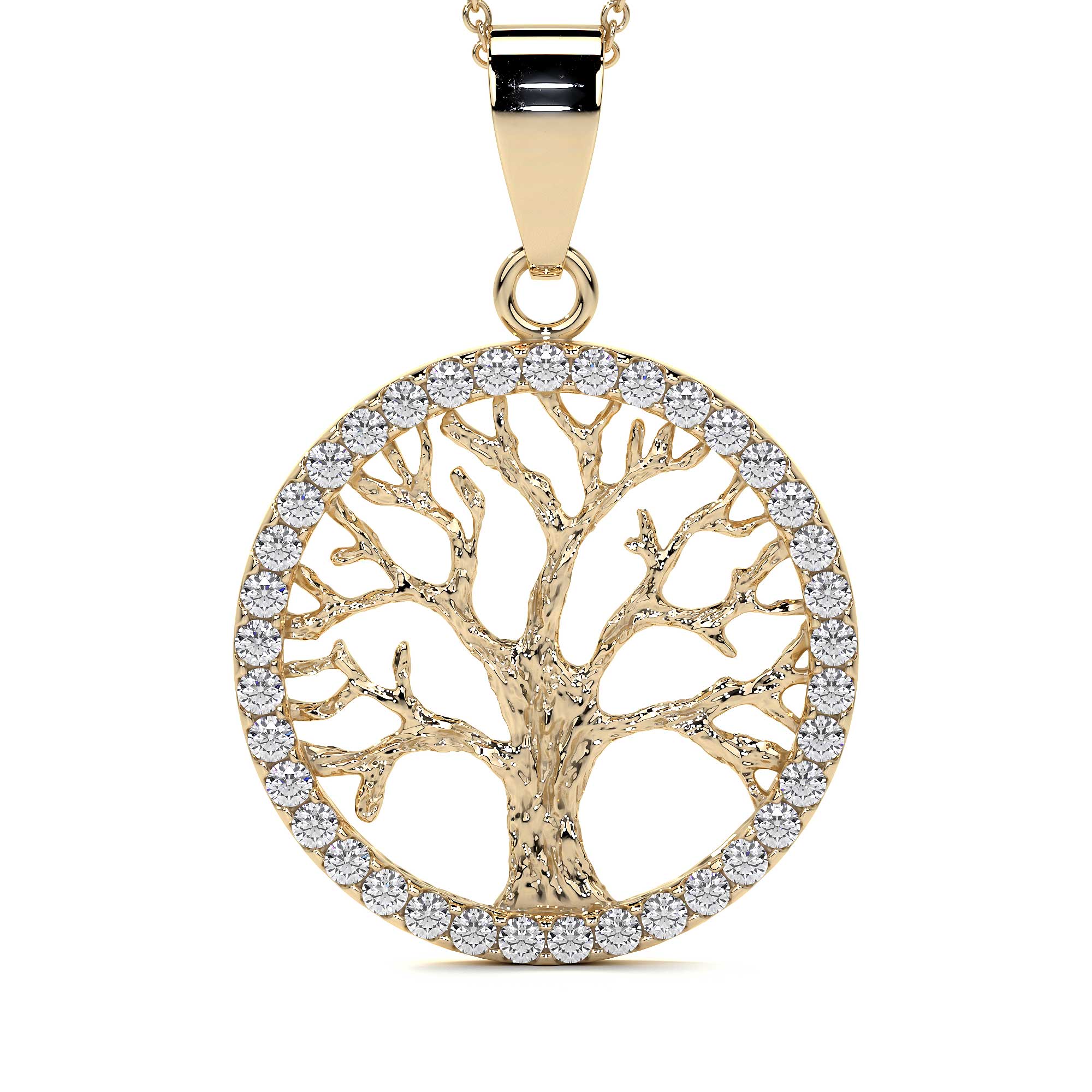 14k Tree of Life Necklace with Zirconia