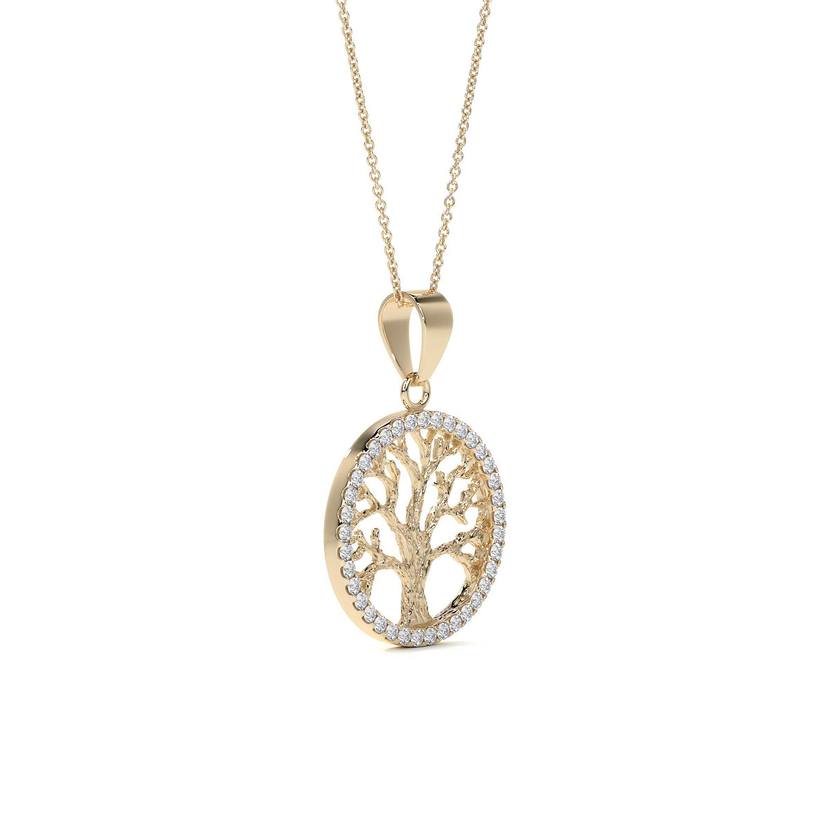 14k Tree of Life Necklace with Zirconia