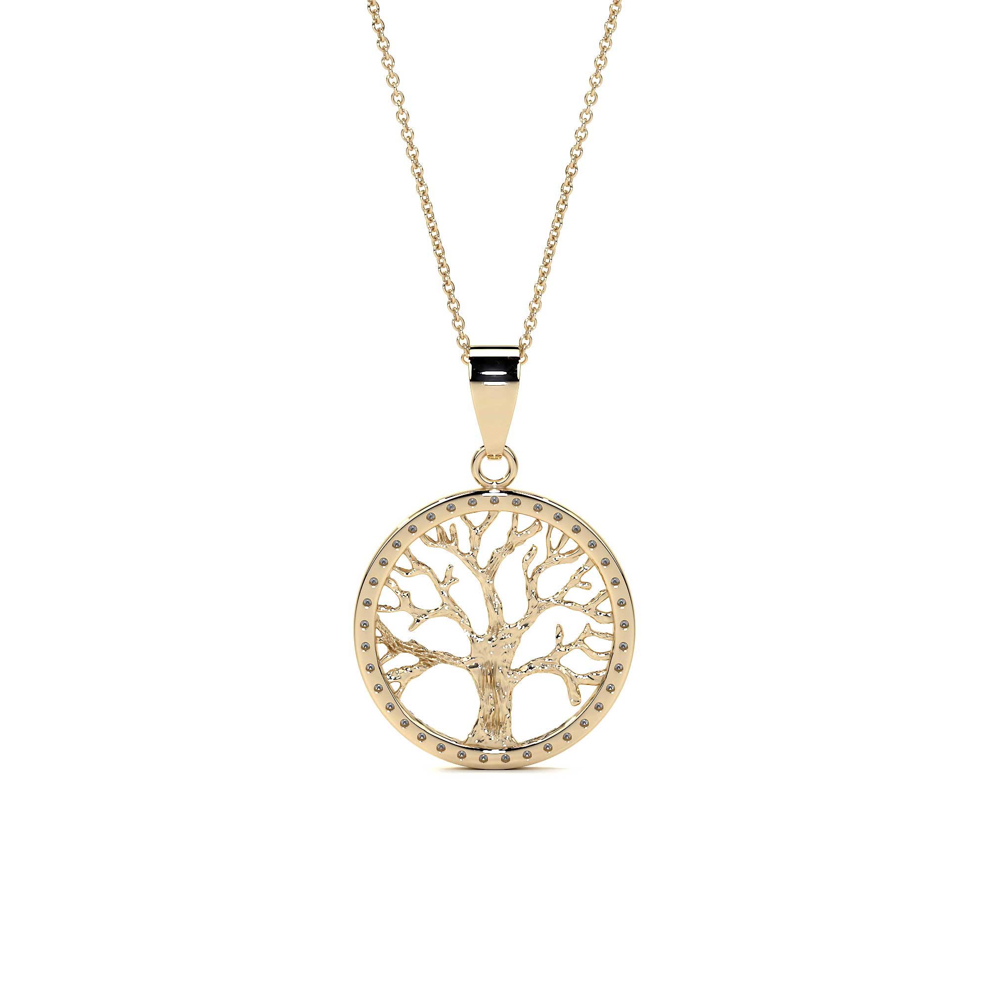 14k Tree of Life Necklace with Zirconia