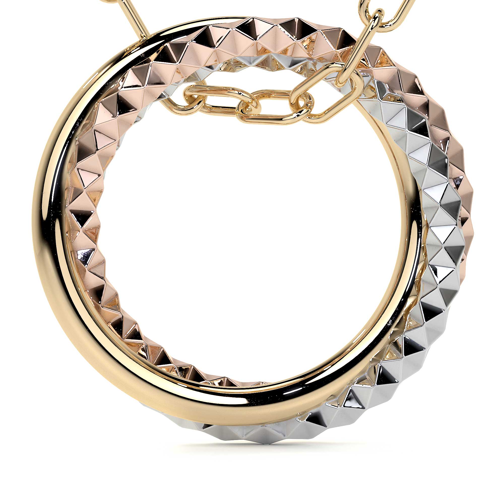 Women's 10k Gold Chain Tricolor Hoop Choker