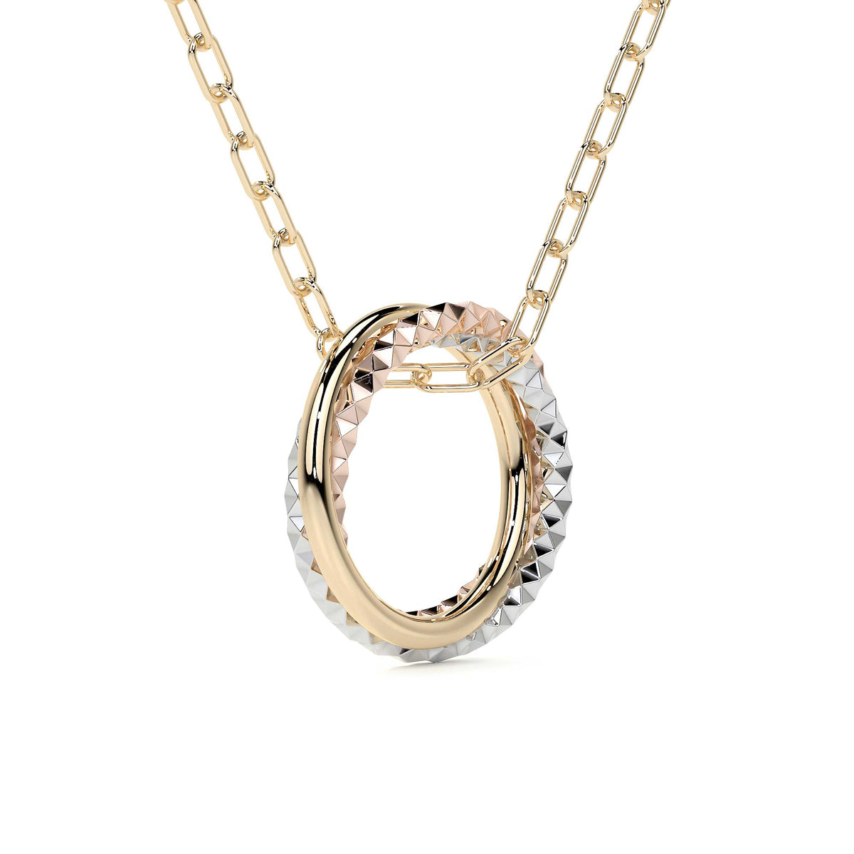 Women's 10k Gold Chain Tricolor Hoop Choker