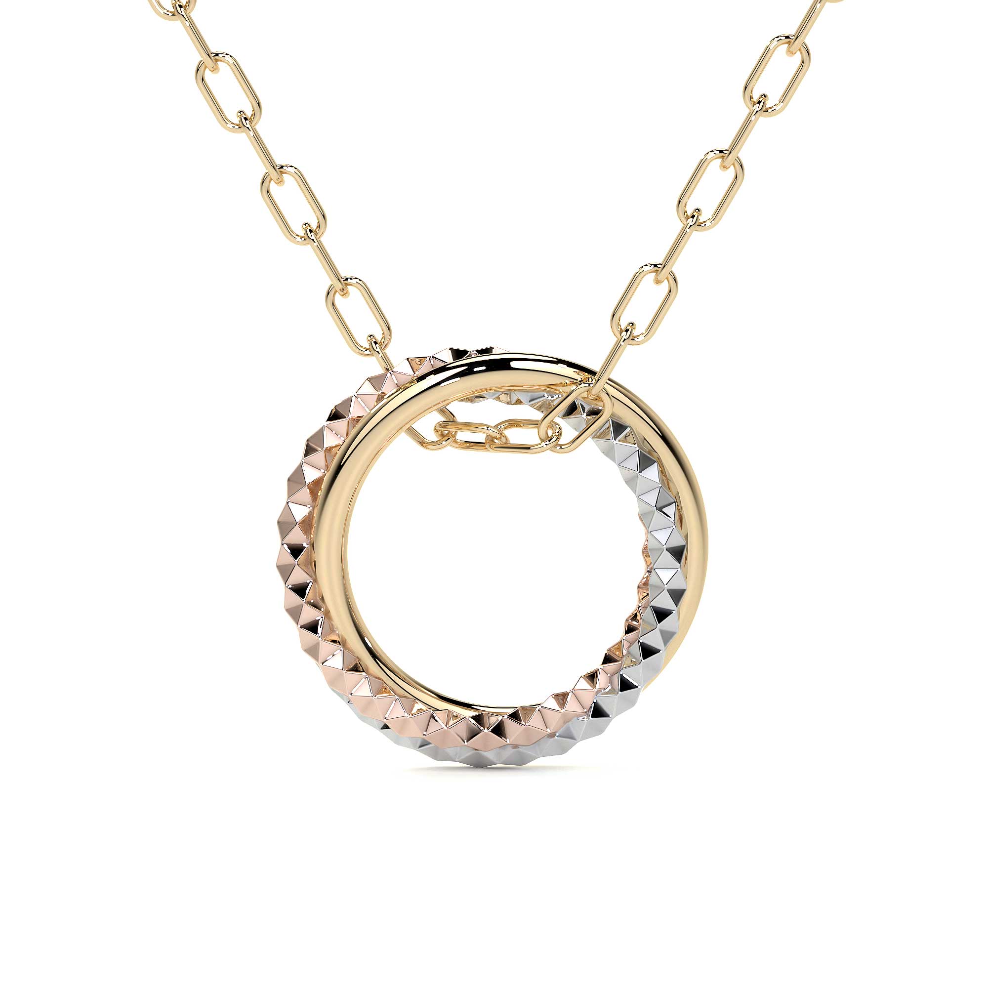 Women's 10k Gold Chain Tricolor Hoop Choker