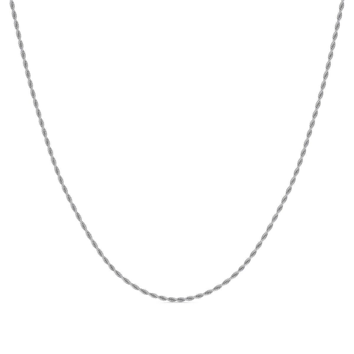 925 Sterling Silver Rope Chain, 45 cm, 1.30 mm Gauge