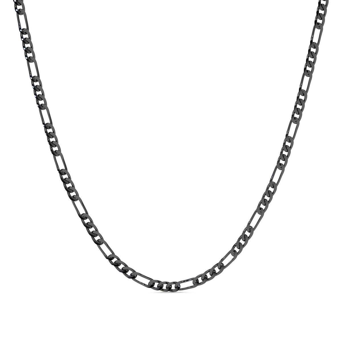925 Sterling Silver Figaro 3+1 Chain 50 cm 2.5 mm Gauge