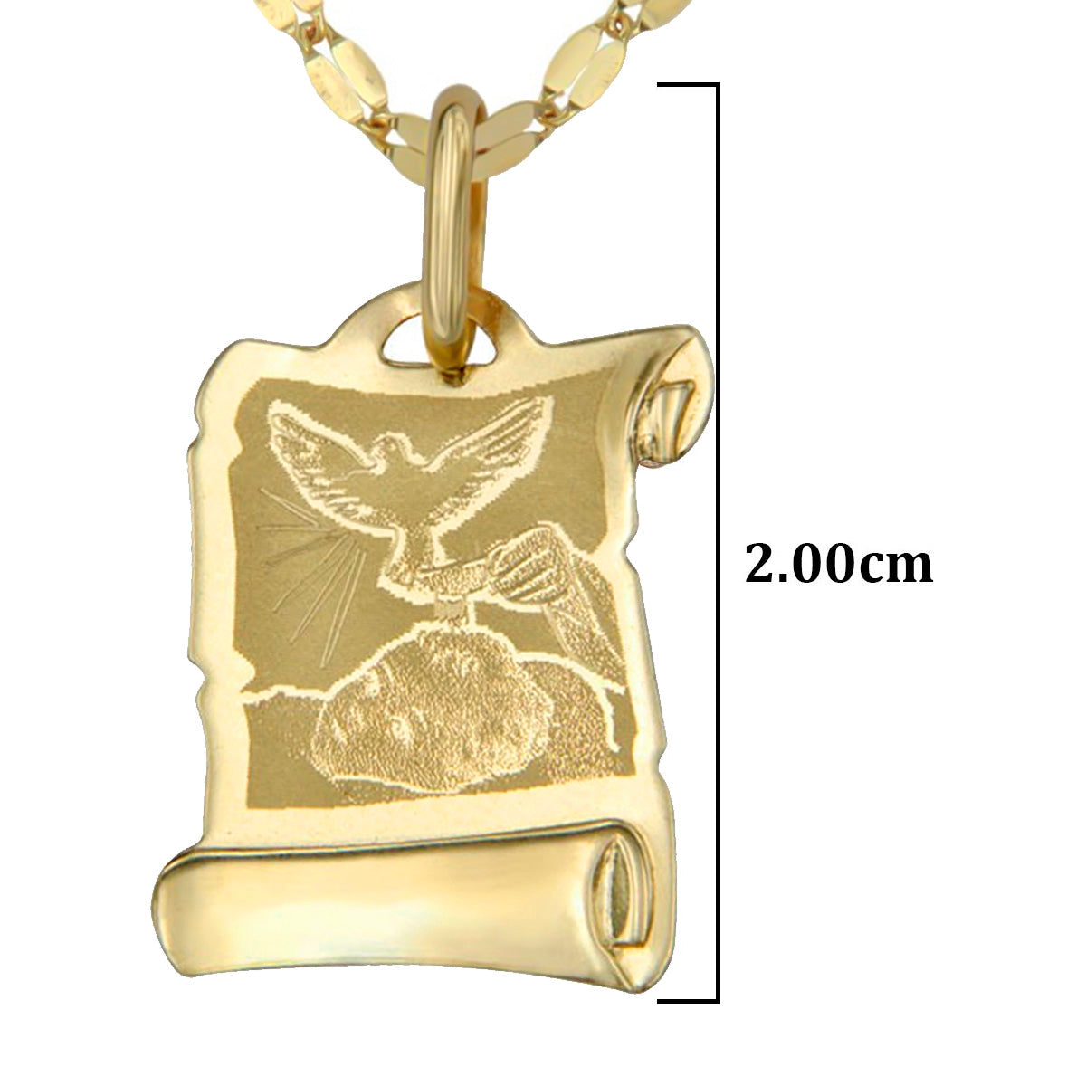 14k Gold Italian Baptism Medal Necklace