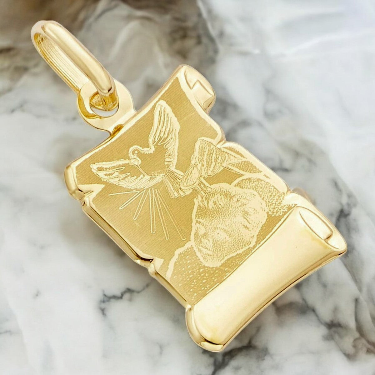 14k Gold Italian Baptism Medal