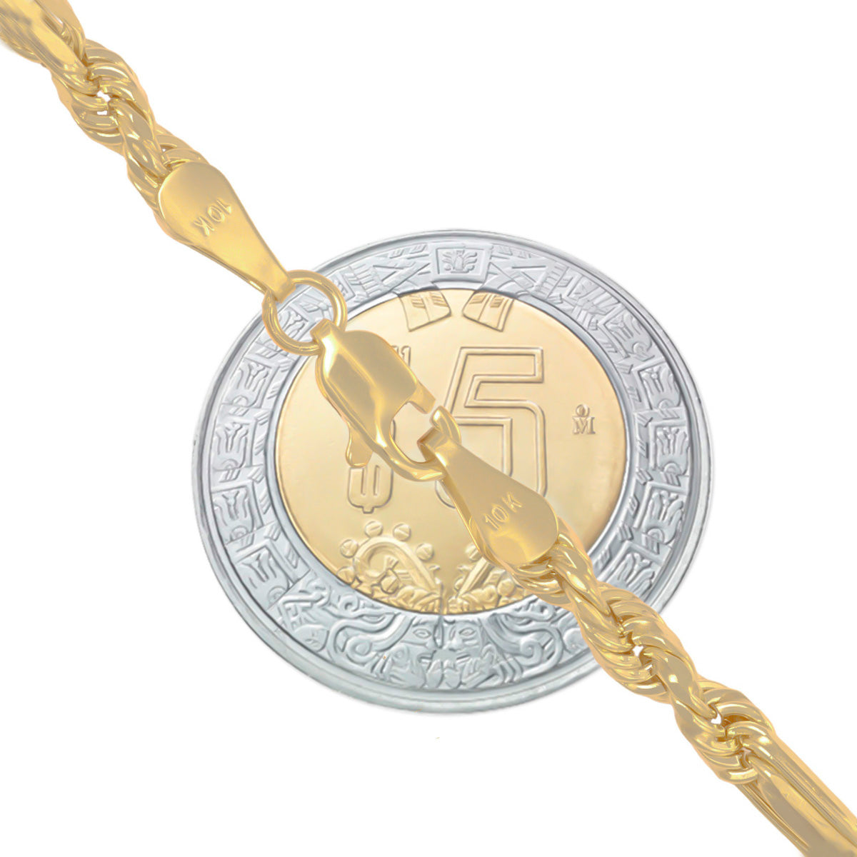 10K 3x1 Italian Milano Bracelet 3.6mm, 21.5cm