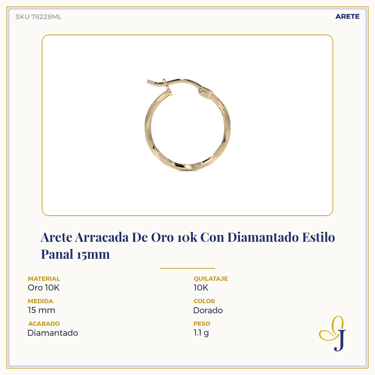 Diamond-Cut Rope Blue Gold Hoop Earring