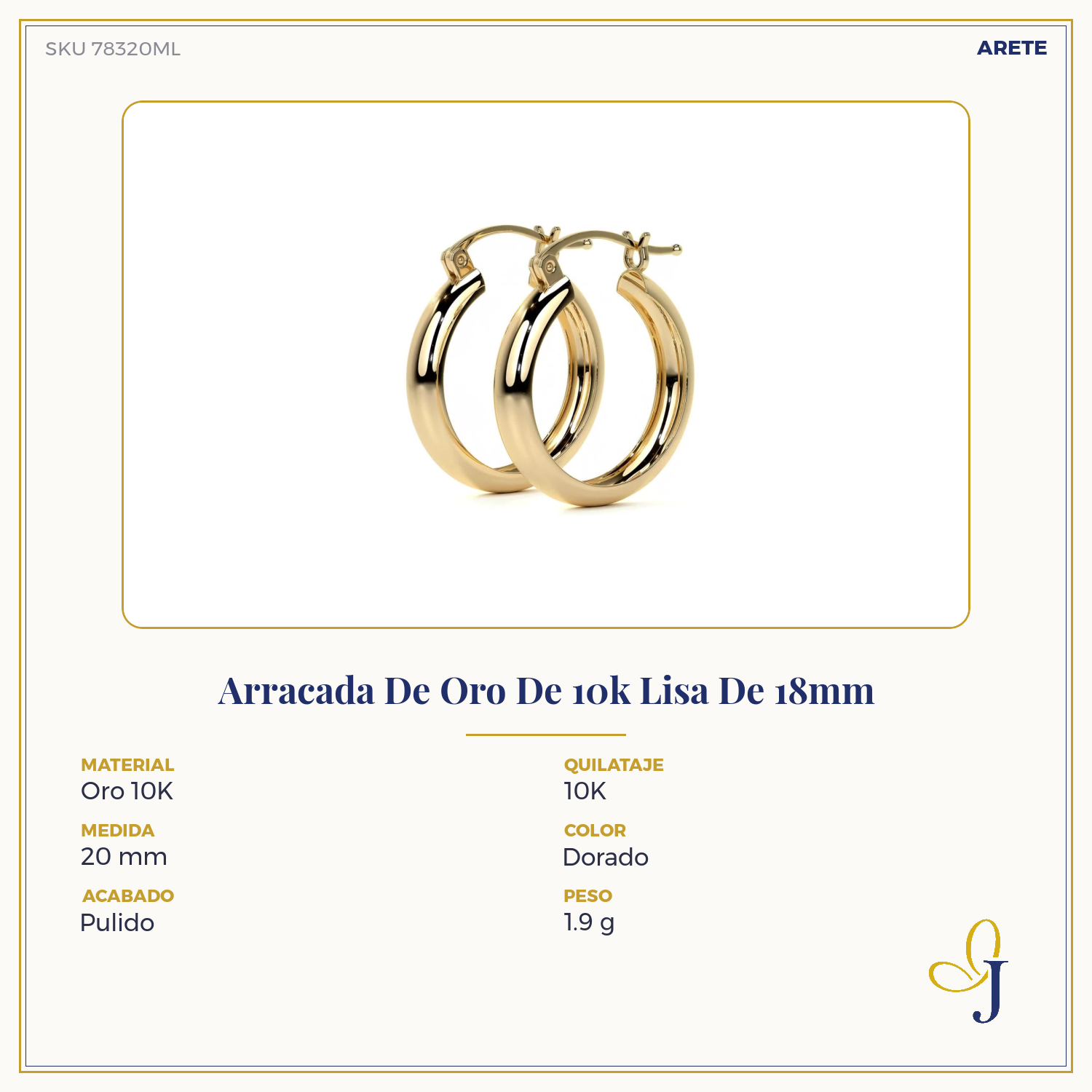 10k Gold Smooth Bangle Hoop Earring, 4mm Wide