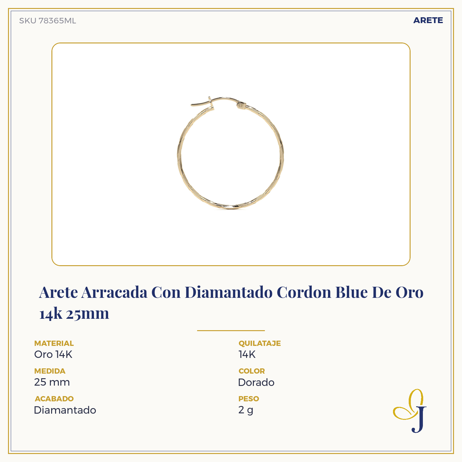 Diamond-Cut Rope Blue Gold Hoop Earring
