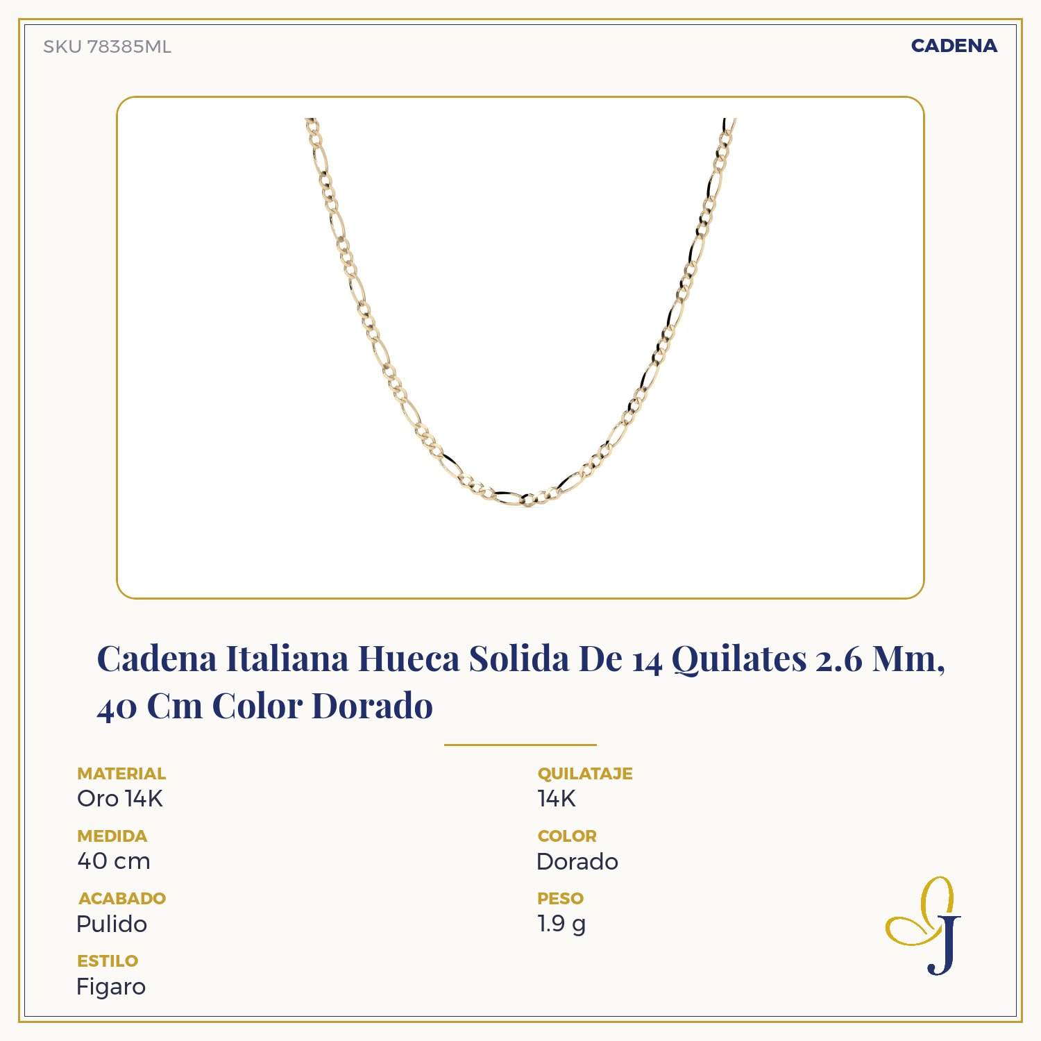 14K Gold Hollow Figaro 3+1 Chain for Men and Women | Italian Necklace 2.6mm with Lobster Clasp | 40 to 60 cm