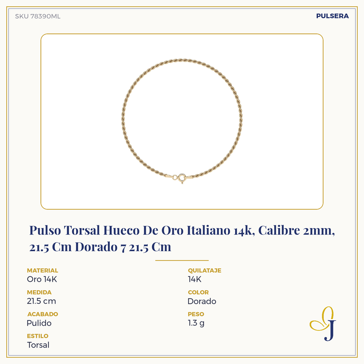 14K Gold Women's Rope Chain Bracelet | Italian Fine Jewelry