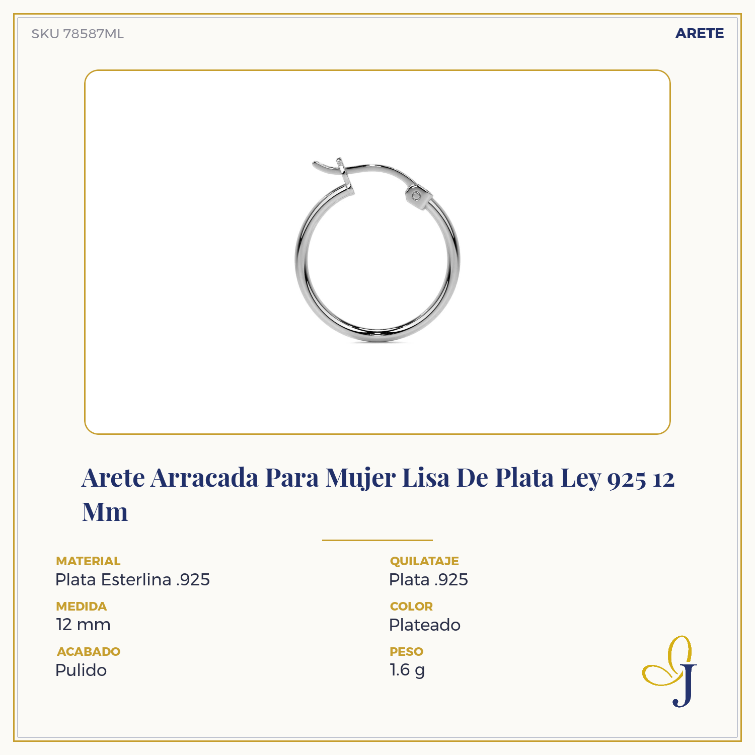 Women's Lightweight Sterling Silver Hoop Earring