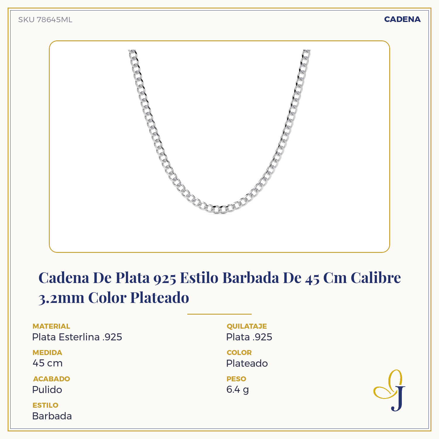 925 Sterling Silver Curb Chain, 3.2mm Gauge, in 5 Colors