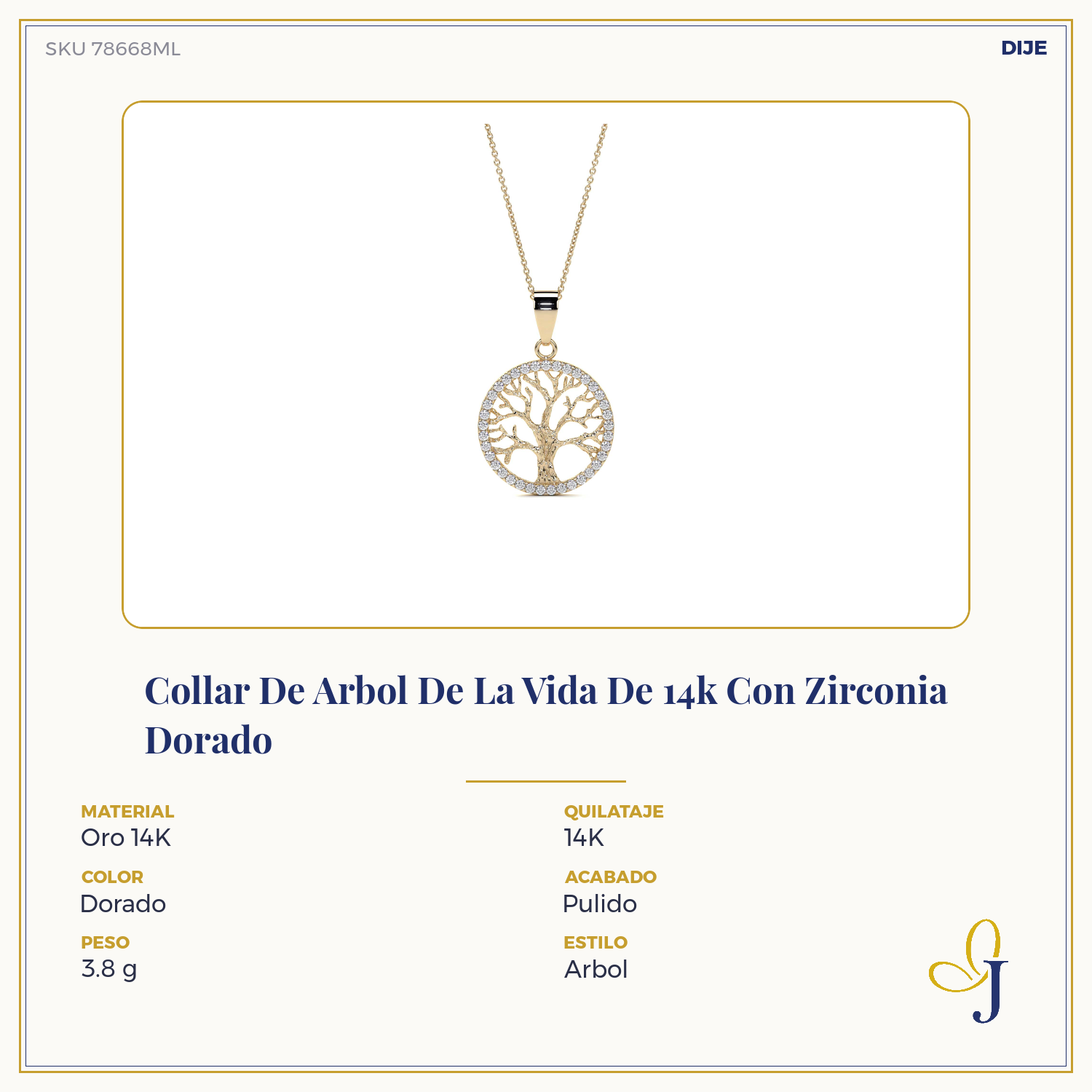 14k Tree of Life Necklace with Zirconia