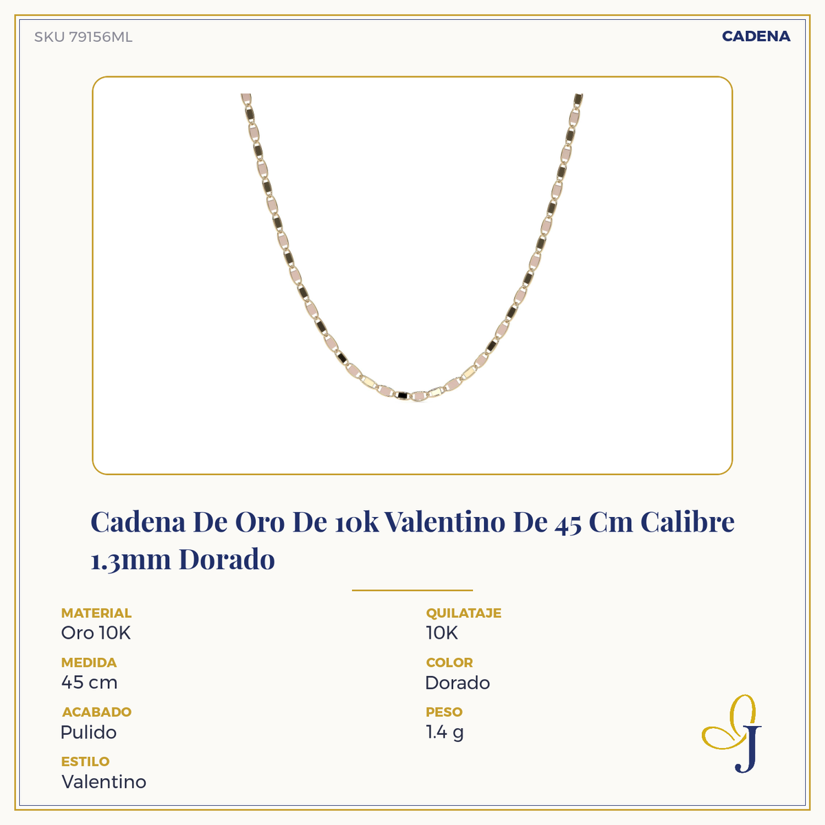10k Italian Gold Valentino Bracelet, 1.4mm Gauge, 18cm