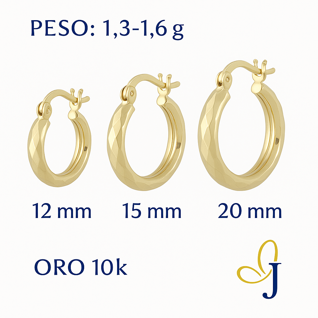10k Gold Diamond-Cut Rhombus Bangle Earring