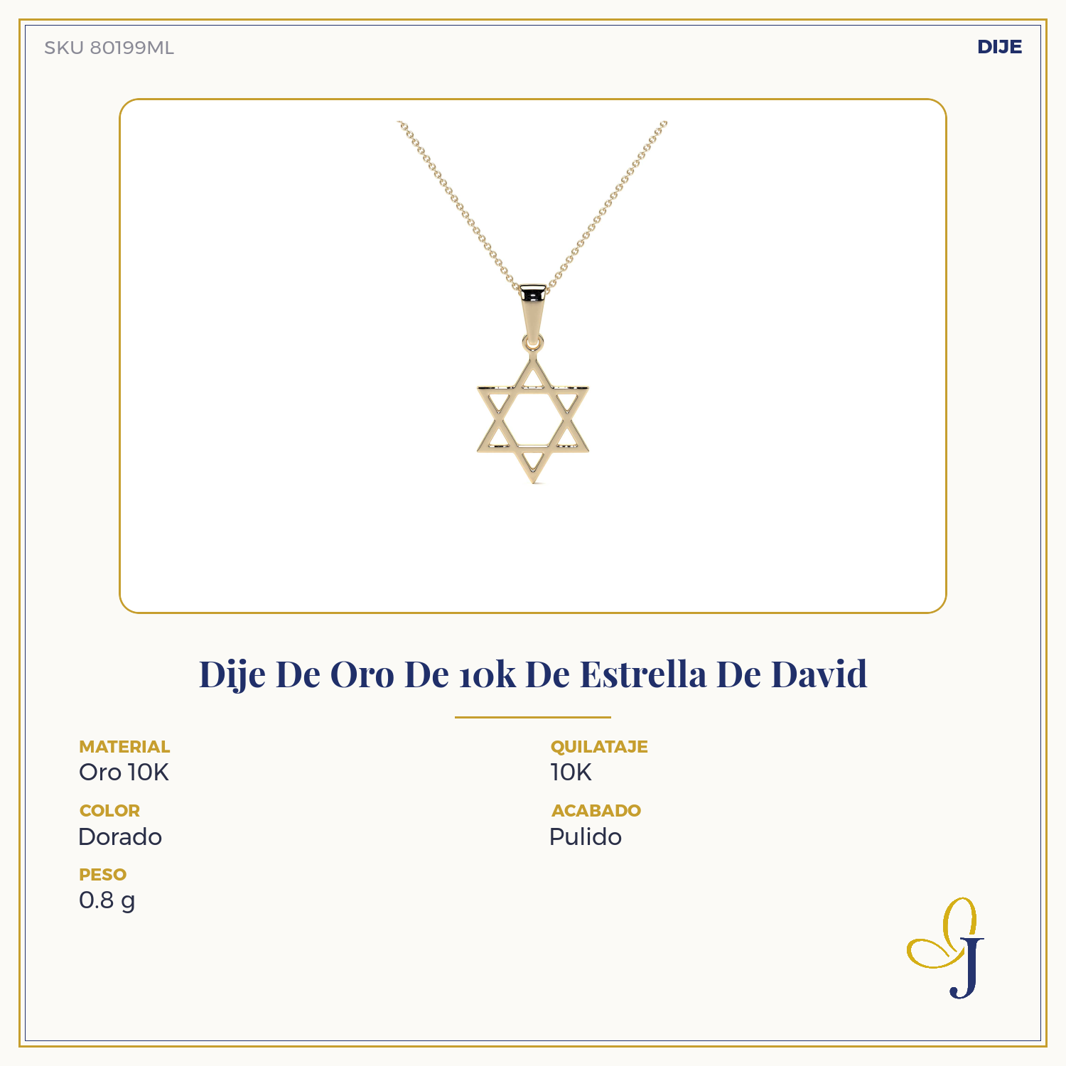 10k Gold Star of David Pendant
