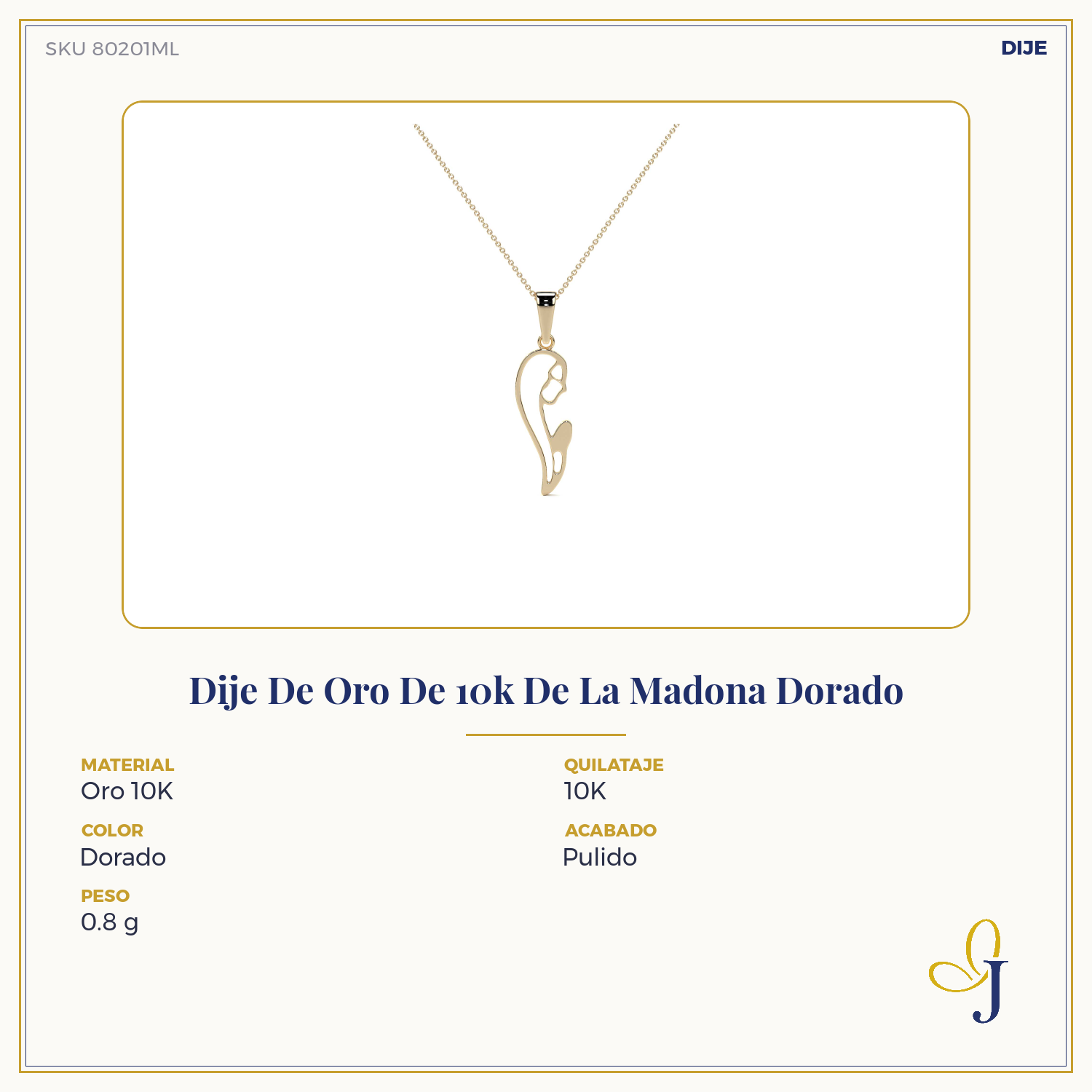 10k Gold Madonna Pendant Gold